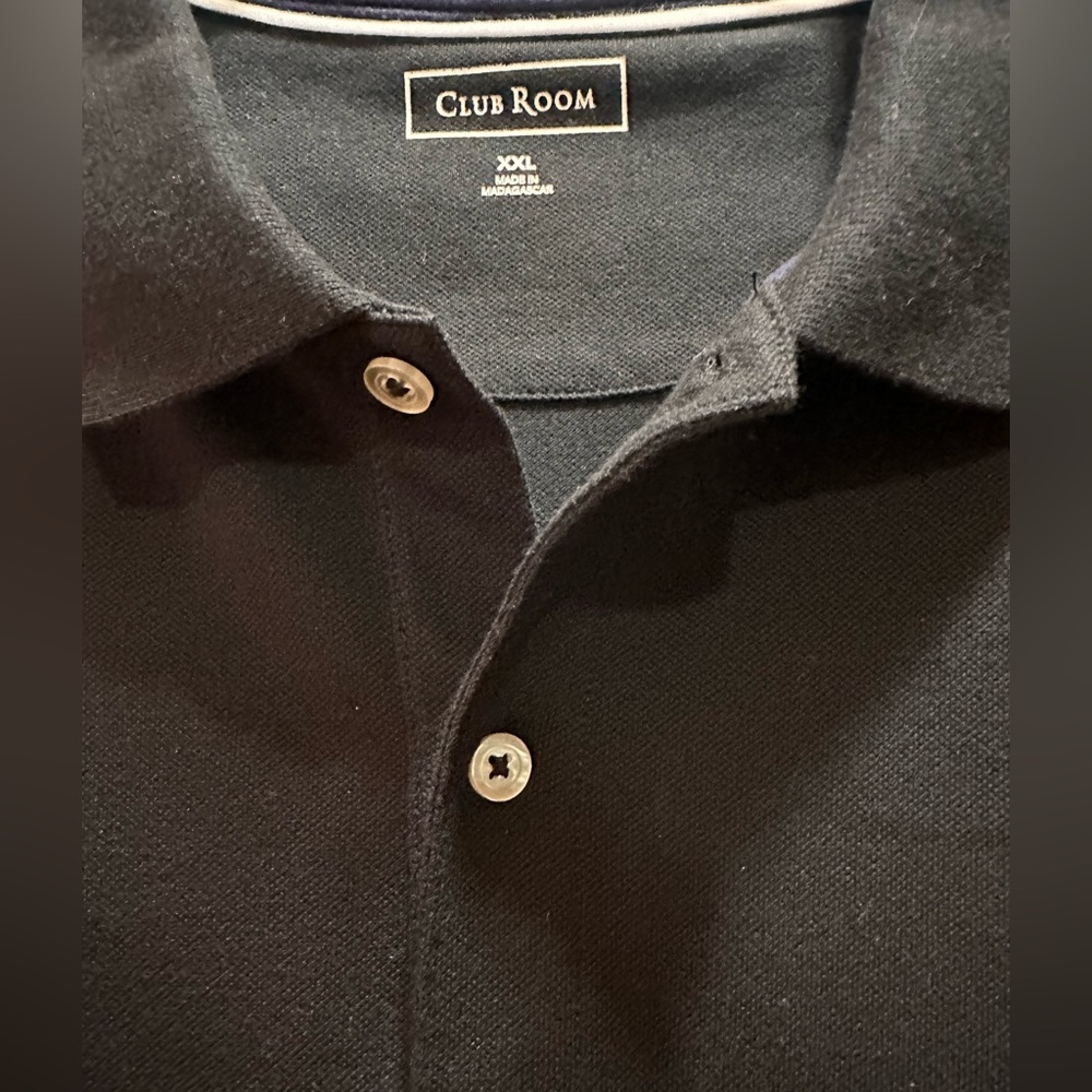 Club Room s/s polo shirt XXL Black 58% Cotton/ 39% Polyester/ 3% spandex